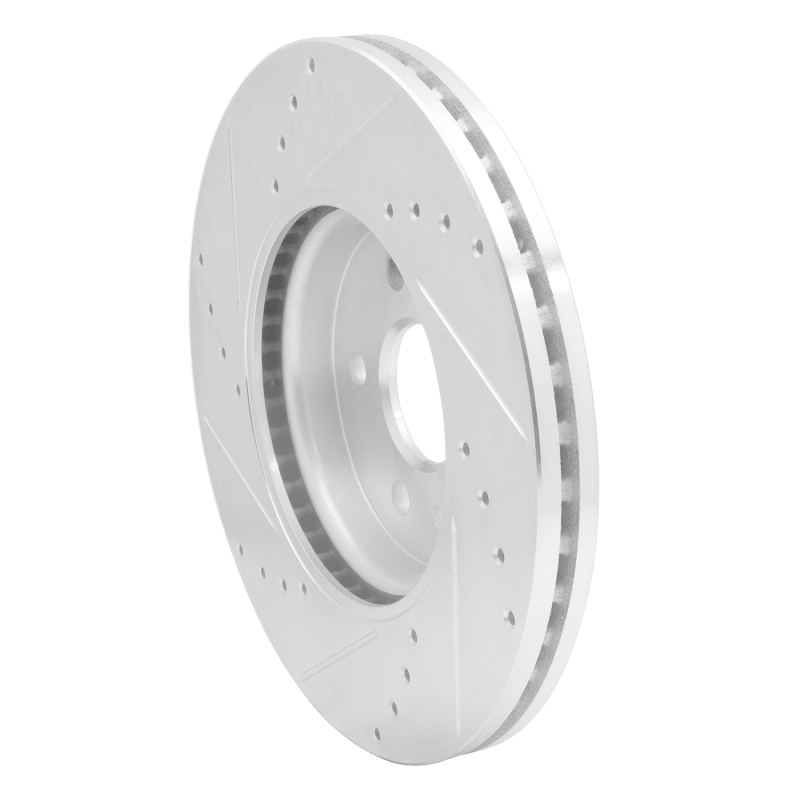 Buick Encore Brake Rotor (1) - Front Right - R1 Concepts - Drilled & Slotted - Silver - `13-`22